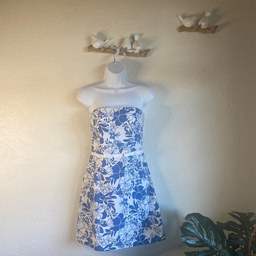 Vintage 90’s City Triangles Floral Strapless Dress Sz Small